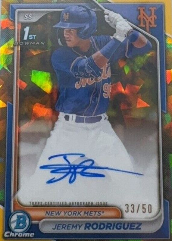 Jeremy Rodriguez 2024 Bowman Chrome Sapphire Edition #CSPA-JRO Prospect Auto - Gold /50 (1st) RAW