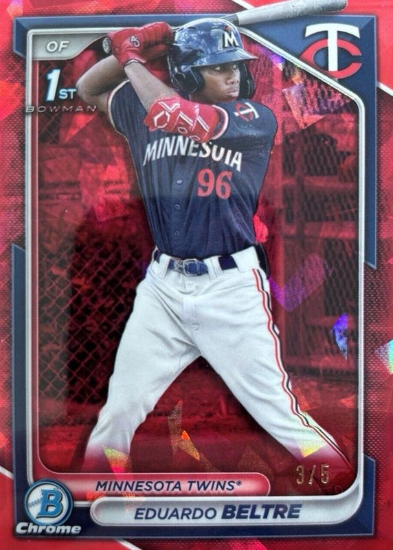 Eduardo Beltre 2024 Bowman Chrome Sapphire Edition #BCP-170 Prospects - Red /5 (1st) RAW