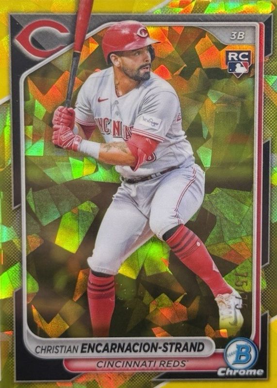 Christian Encarnacion-Strand 2024 Bowman Chrome Sapphire Edition Yellow /75 Rookie RAW
