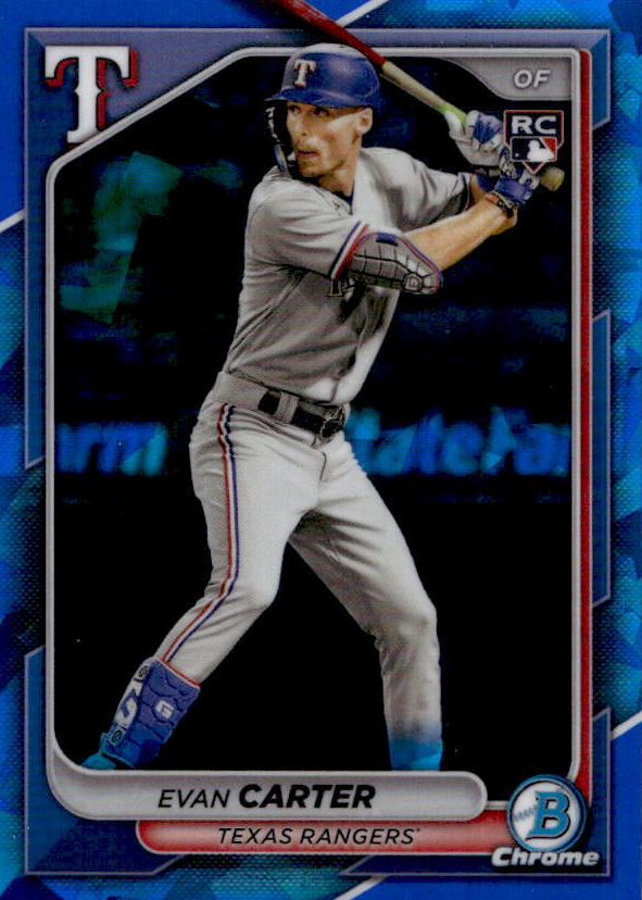 Evan Carter 2024 Bowman Chrome Sapphire Edition Base Price Guide ...