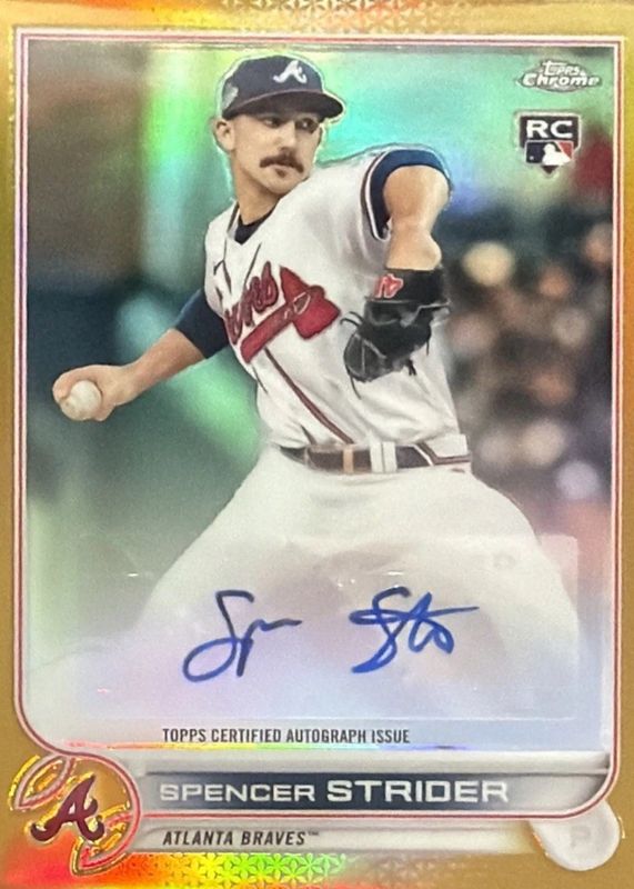 Spencer Strider 2022 Topps Chrome Update #AC-SST Autographs - Gold