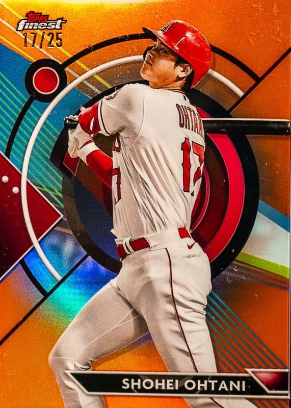 大谷翔平 Finest Shohei Ohtani REFRACTOR /175 Shohei Ohtani 2023 Topps Finest #17 Orange Refractor /25 Price