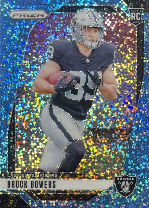 Brock Bowers 2024 Prizm #315 Blue Sparkle /96 Rookie RAW