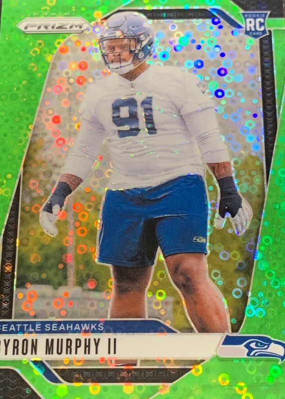 Byron Murphy II 2024 Prizm #317 No Huddle Neon Green /10 Rookie RAW