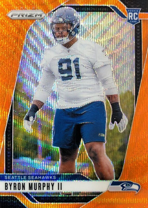 Byron Murphy II 2024 Prizm #317 Orange Wave /60 Rookie RAW