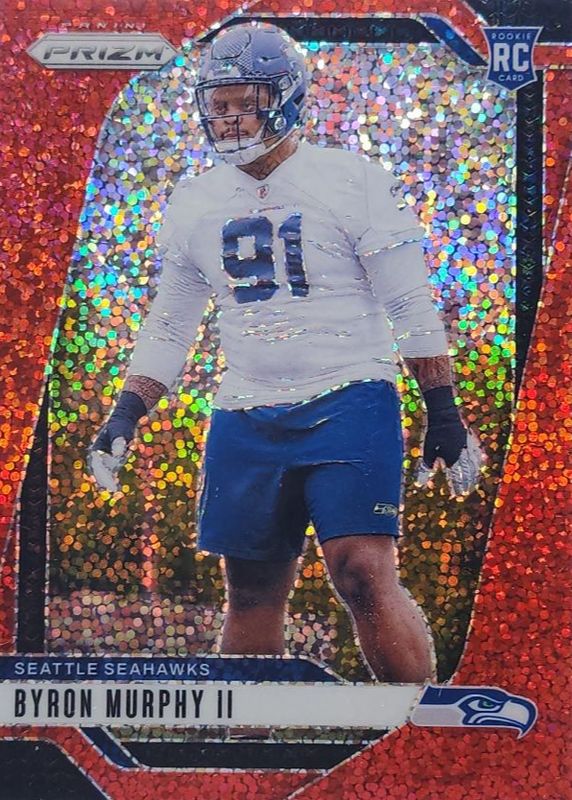 Byron Murphy II 2024 Prizm #317 Red Sparkle /(SSP) Rookie RAW