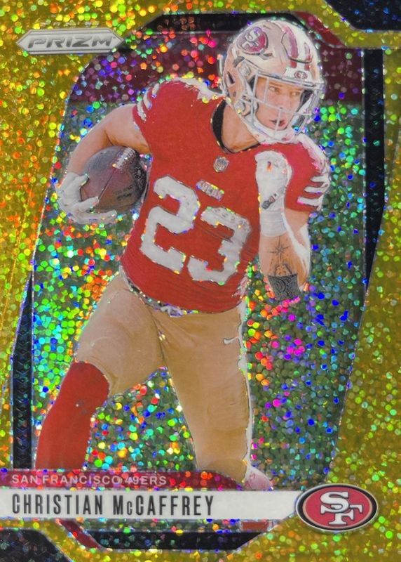 Christian McCaffrey 2024 Prizm #250 Gold Sparkle /24 RAW