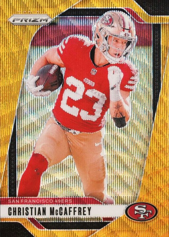 Christian McCaffrey 2024 Prizm #250 Gold Wave /10 RAW