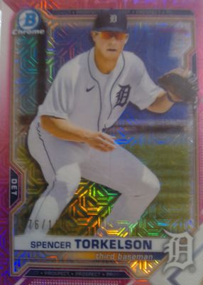 2021 Bowman Mega Box #BCP-96 Chrome Prospects - Pink Mojo Refractor /199