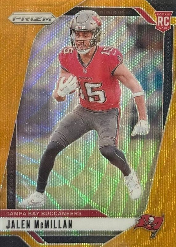 Jalen McMillan 2024 Prizm #338 Gold Wave /10 Rookie RAW