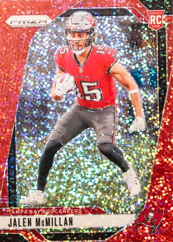 Jalen McMillan 2024 Prizm #338 Red Sparkle /(SSP) Rookie RAW