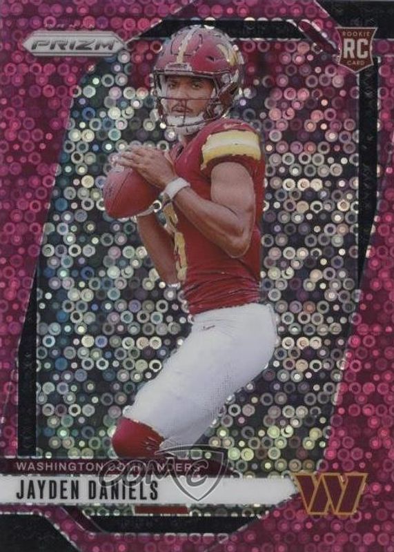 Jayden Daniels 2024 Prizm #347 No Huddle Pink /25 Rookie RAW
