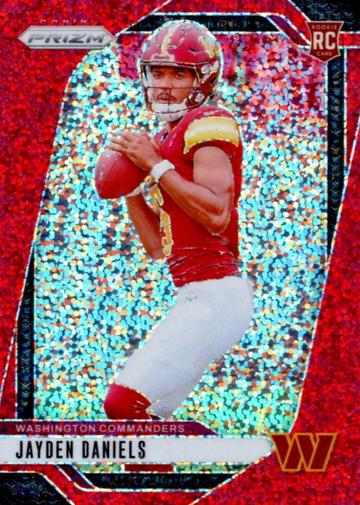 Jayden Daniels 2024 Prizm #347 Red Sparkle /(SSP) Price Guide