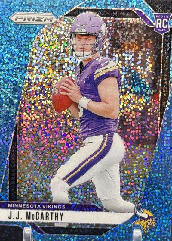 JJ McCarthy 2024 Prizm #400 Blue Sparkle /96 Rookie RAW