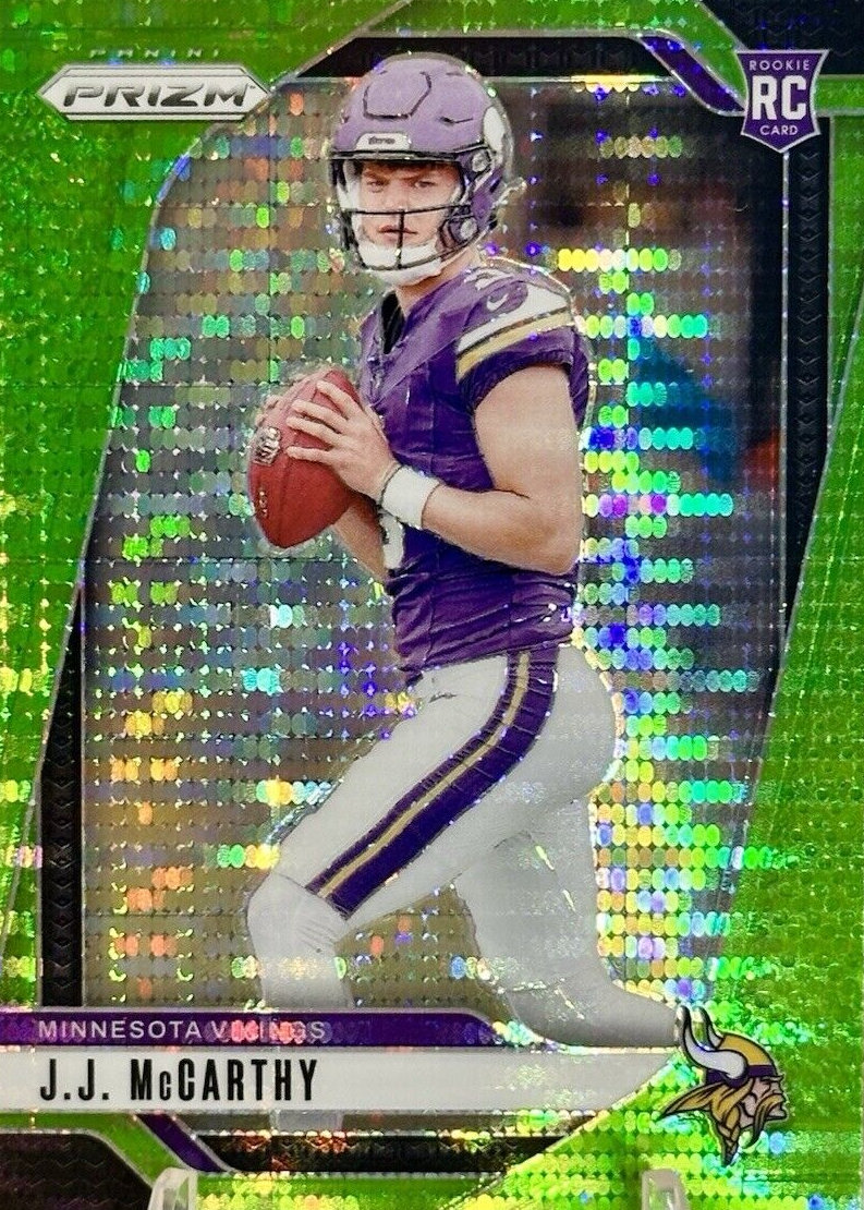 JJ McCarthy 2024 Prizm #400 Neon Green Pulsar Price Guide - Sports