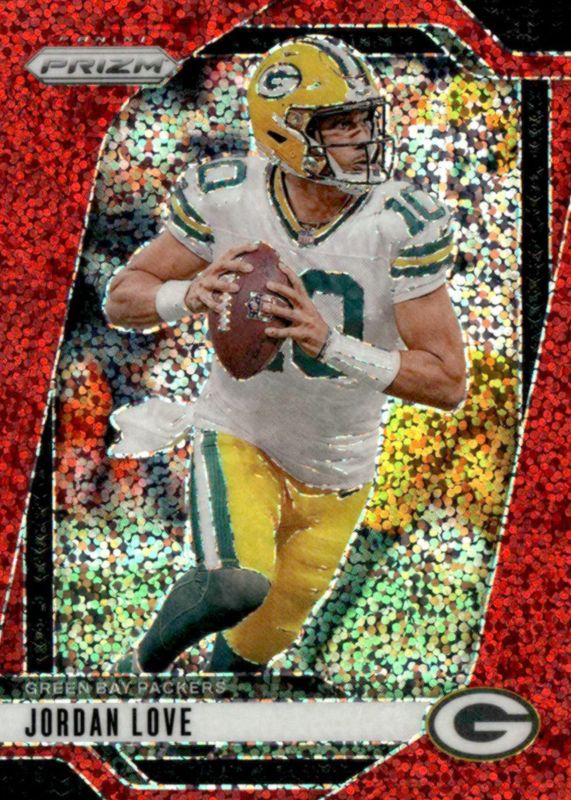 Jordan Love 2024 Prizm #101 Red Sparkle /(SSP) RAW
