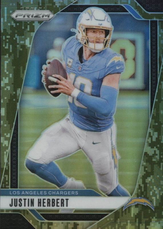 Justin Herbert 2024 Prizm #157 Forest Camo /15 RAW