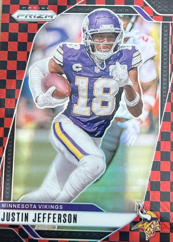 Justin Jefferson 2024 Prizm #187 Black & Red Checker /(SSP) Price