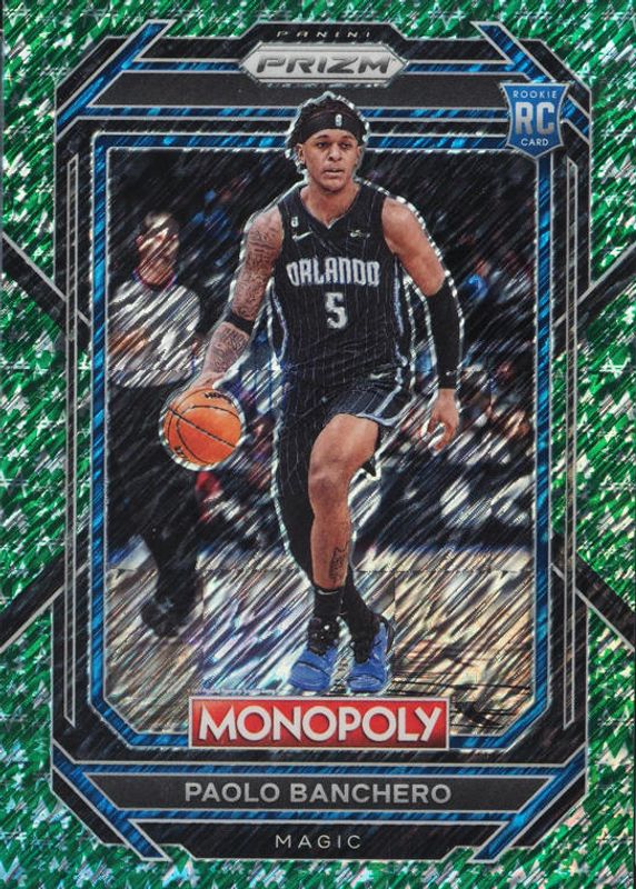 Paolo Banchero 2022 Prizm Monopoly #66 Green Money Shimmer /20 Rookie RAW