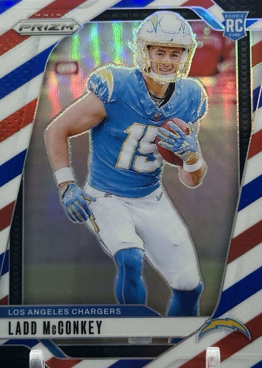 Ladd McConkey 2024 Prizm #365 Red White Blue Price Guide - Sports