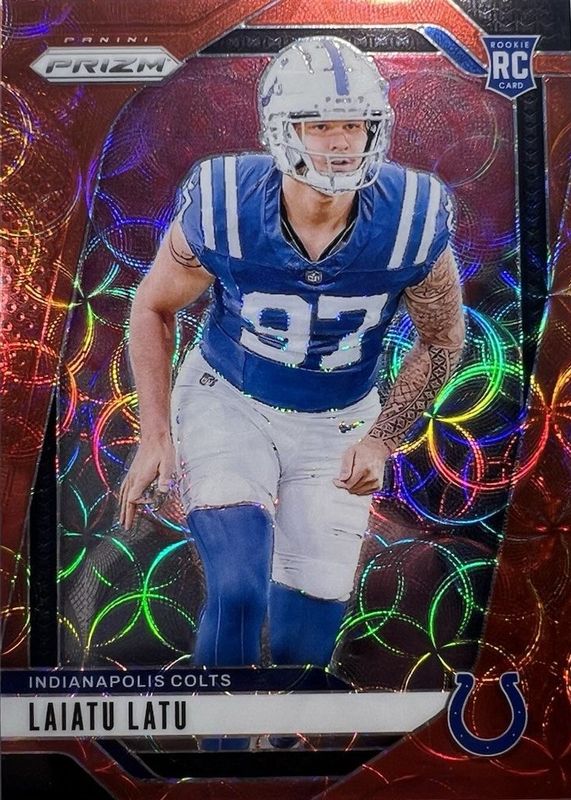 Laiatu Latu 2024 Prizm #366 Choice Red /20 Rookie RAW