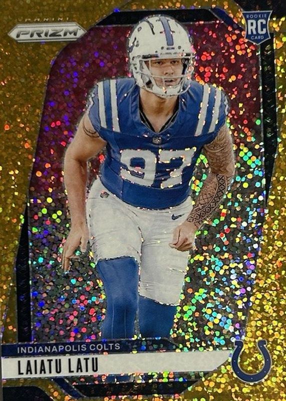 Laiatu Latu 2024 Prizm #366 Gold Sparkle /24 Rookie RAW