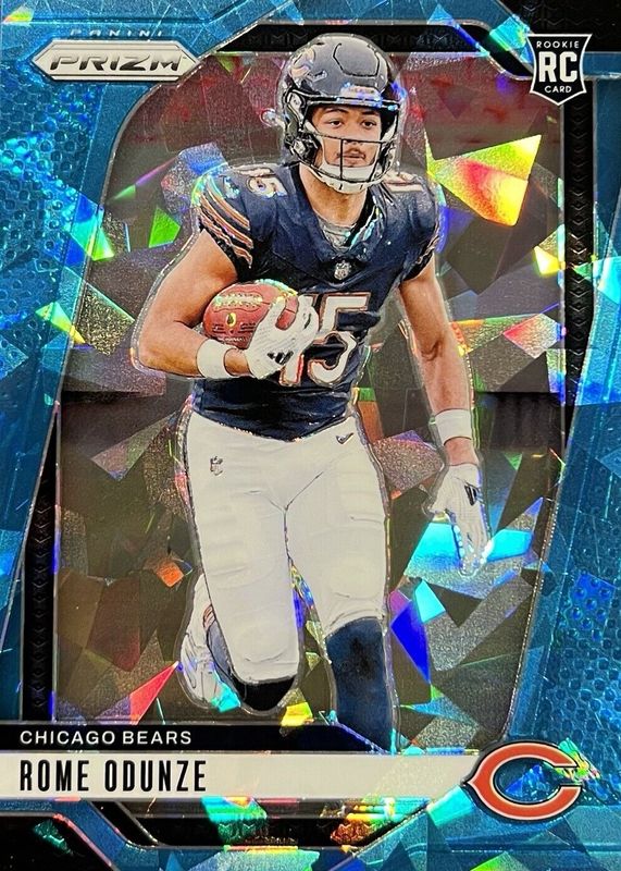 Rome Odunze 2024 Prizm #385 Blue Ice /99 Rookie RAW