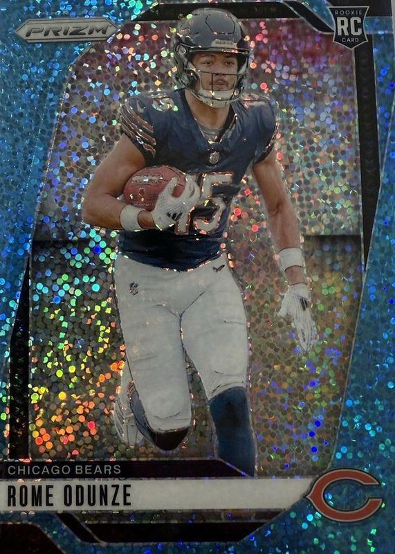 Rome Odunze 2024 Prizm #385 Blue Sparkle /96 Rookie RAW