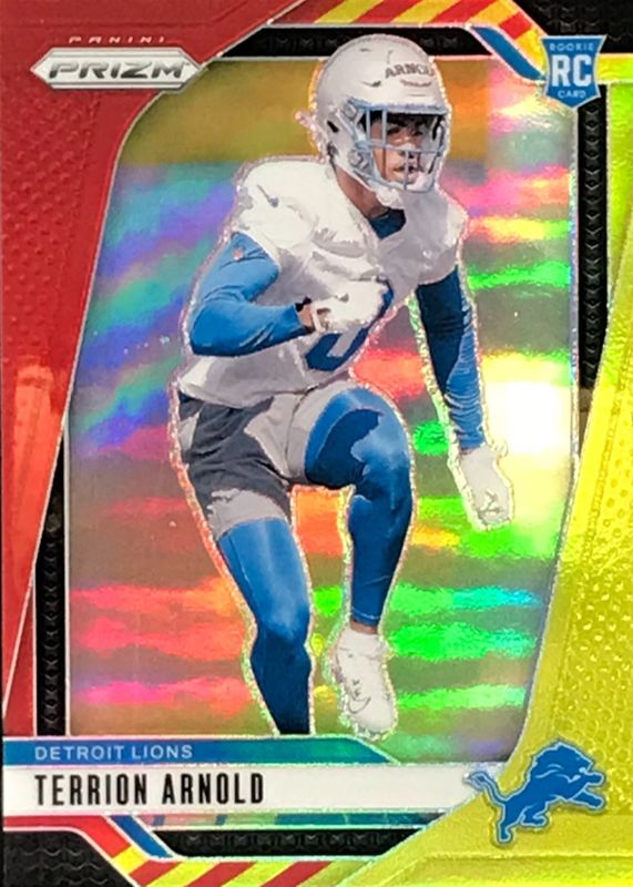 Terrion Arnold 2024 Prizm #389 Red & Yellow /44 Rookie RAW