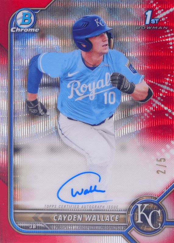 2022 Bowman Draft #CDA-CW Chrome DP Auto - Red Wave Refractor /5 (1st)