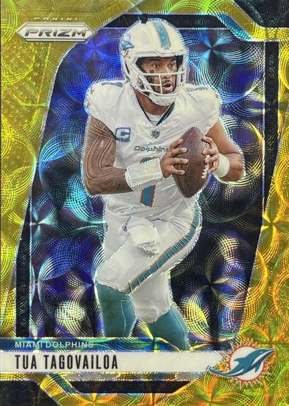 Tua Tagovailoa 2024 Prizm #175 Choice Gold /10 RAW