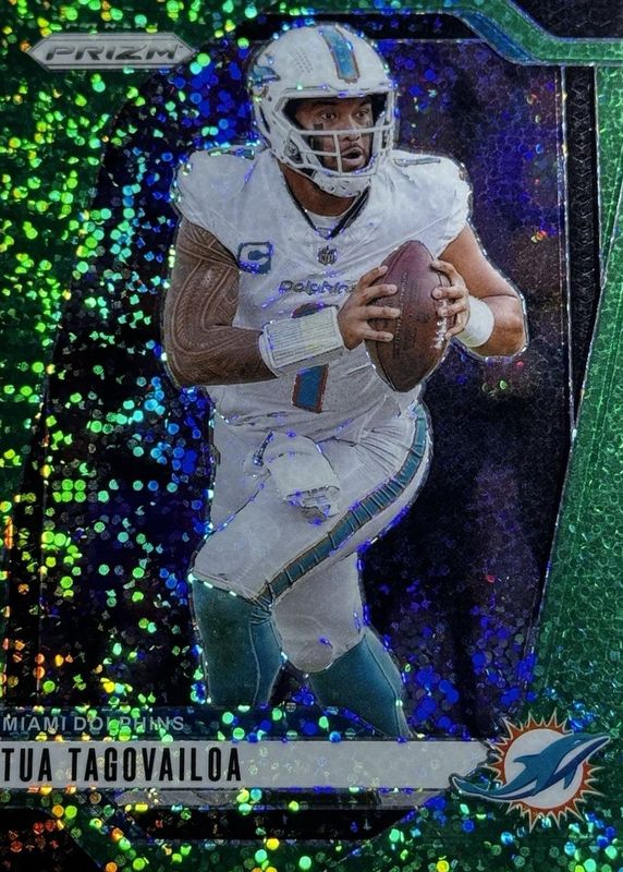 Tua Tagovailoa 2024 Prizm #175 Green Sparkle /8 RAW
