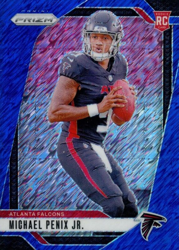 Michael Penix Jr. 2024 Prizm #378 Blue Shimmer /25 Rookie RAW