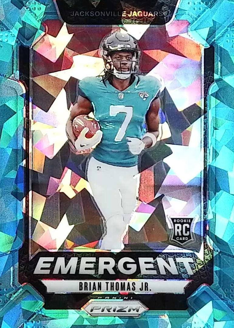Brian Thomas Jr. 2024 Prizm #12 Emergent - Blue Ice /99 Price
