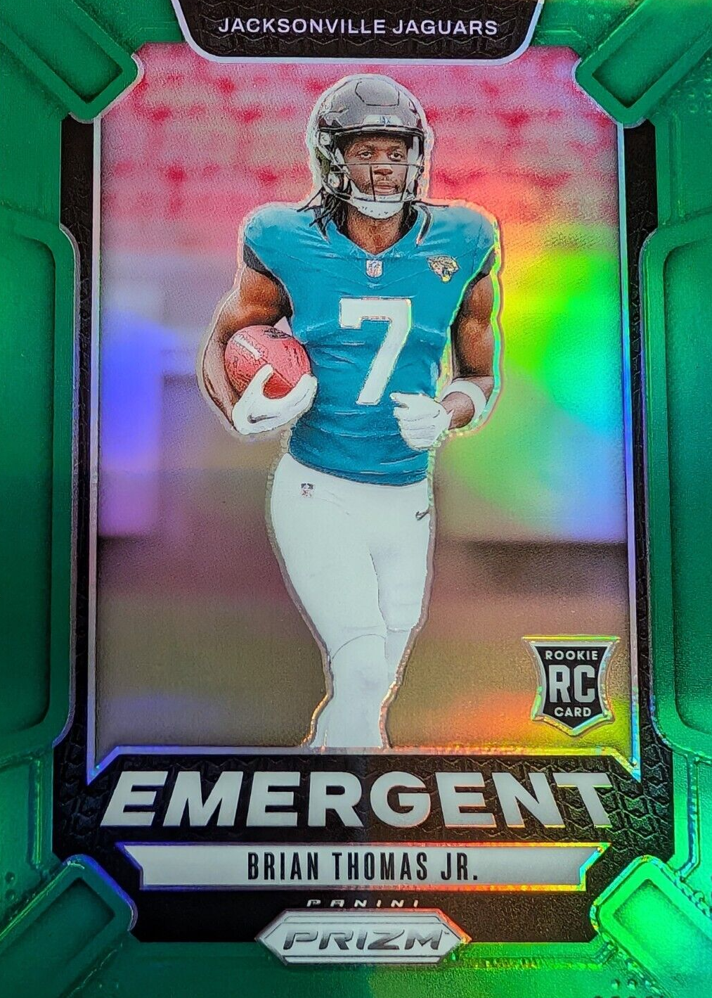 Brian Thomas Jr. 2024 Prizm #12 Emergent - Green Price Guide