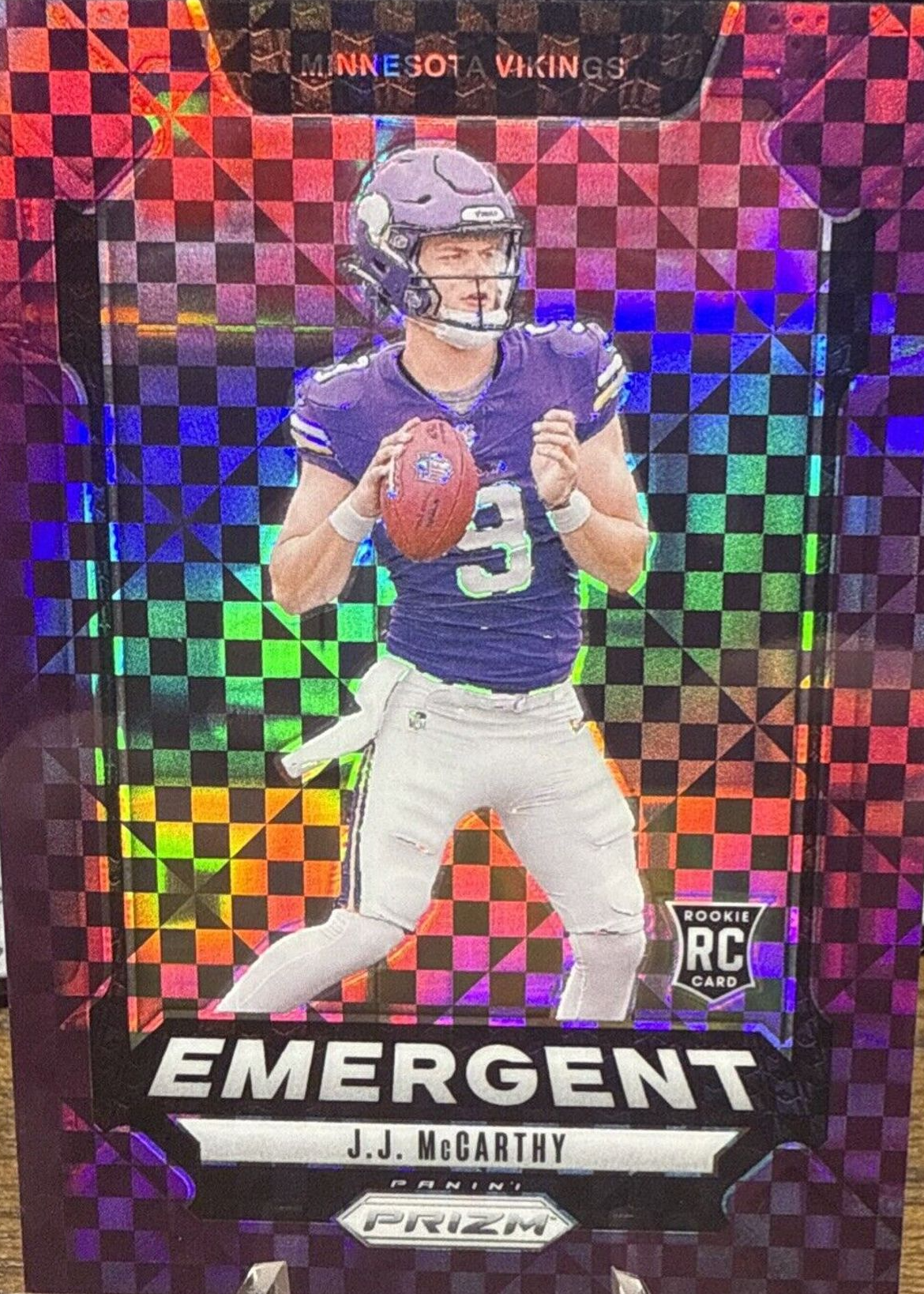 149枚限定 Panini JJ McCarthy PSA 9 RC J.J. MCCARTHY 2024 PANINI NATIONAL VIP #RC16 RED CRACKED ICE