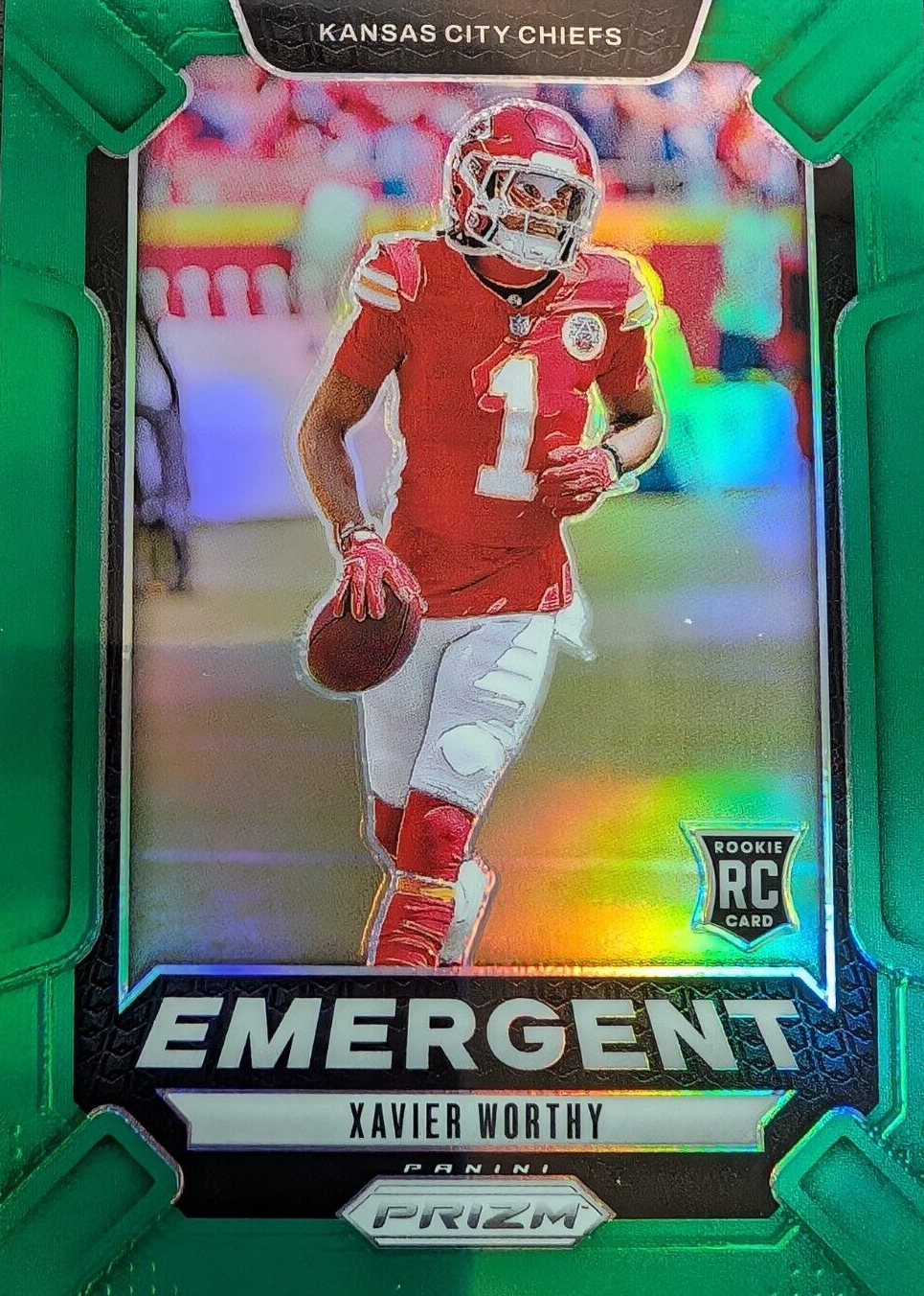 Xavier Worthy 2024 Prizm #7 Emergent - Green Price Guide - Sports