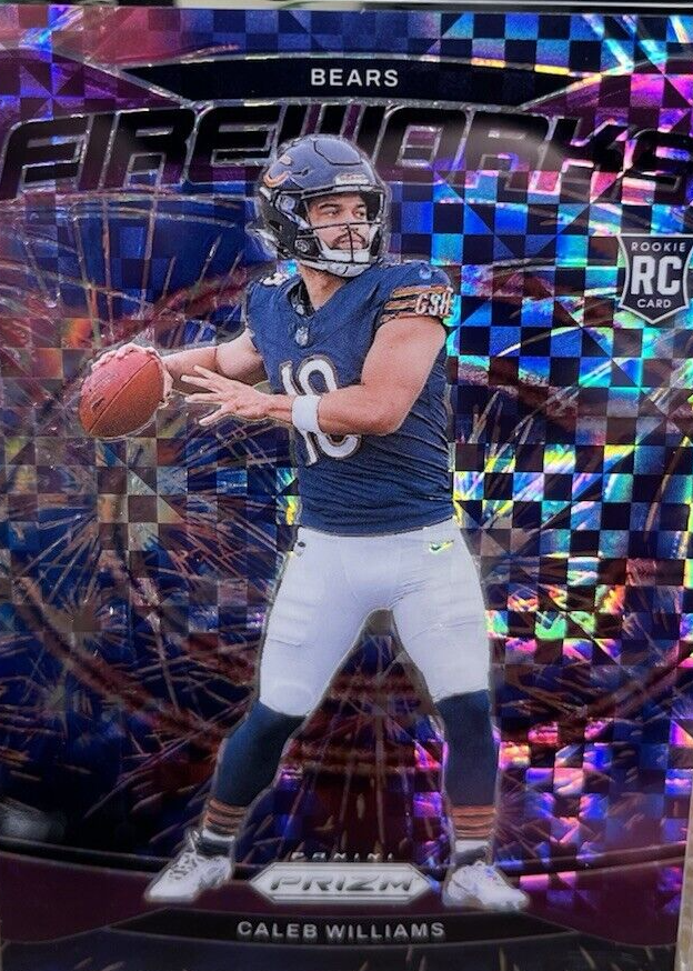 Caleb Williams 2024 Prizm #25 Fireworks - Purple Power /49 Price