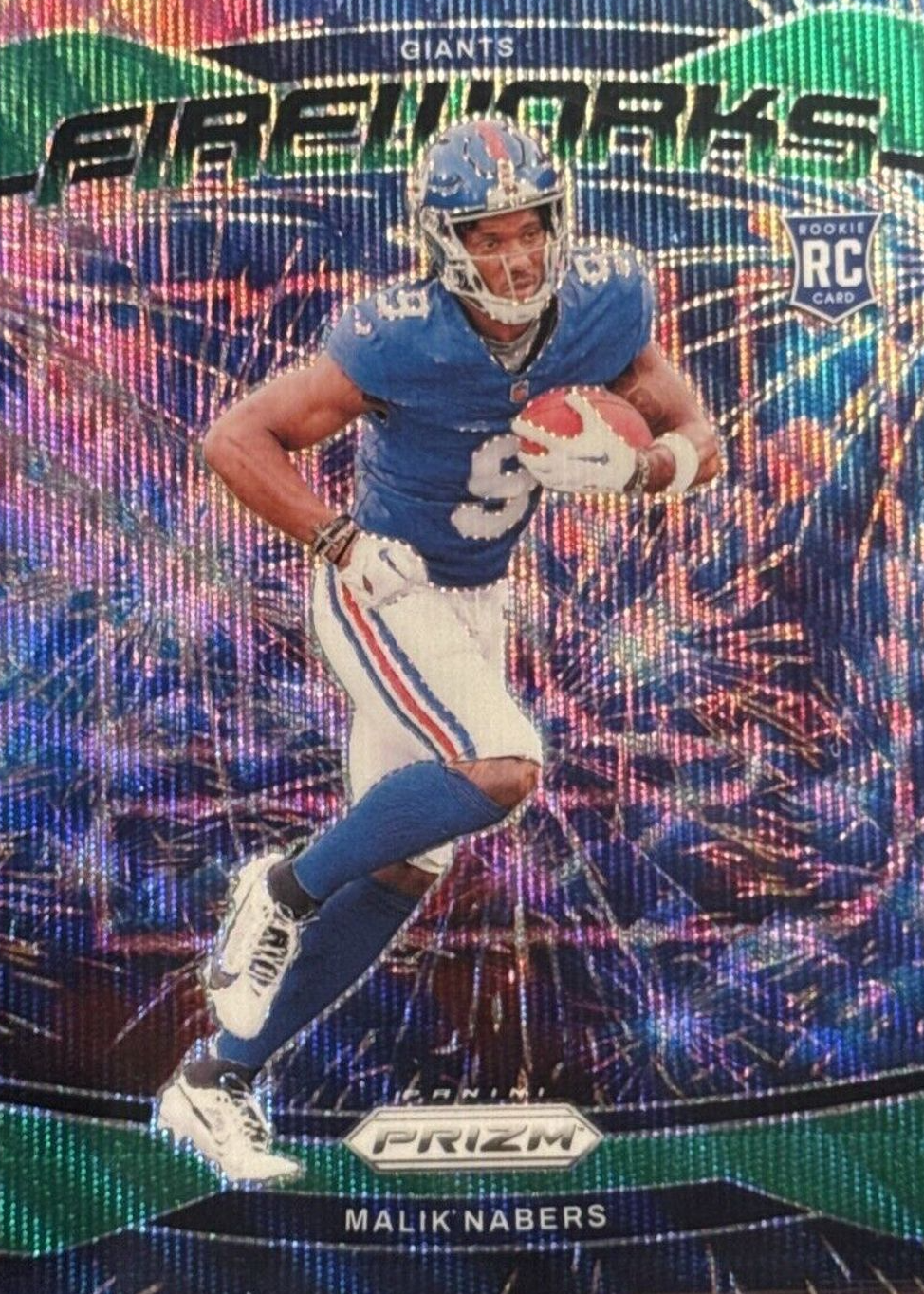 Malik Nabers 2024 Prizm #21 Fireworks - Green Wave Price Guide
