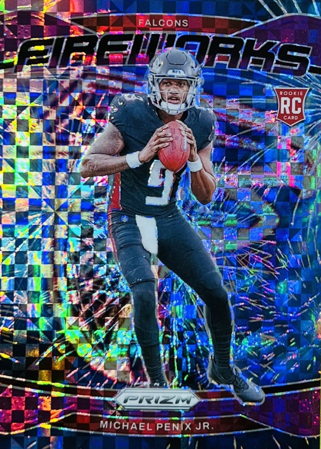 Michael Penix Jr. 2024 Prizm #16 Fireworks - Purple Power