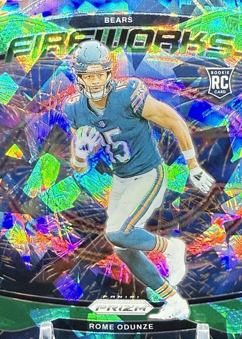 Rome Odunze 2024 Prizm #19 Fireworks - Green Ice Price Guide