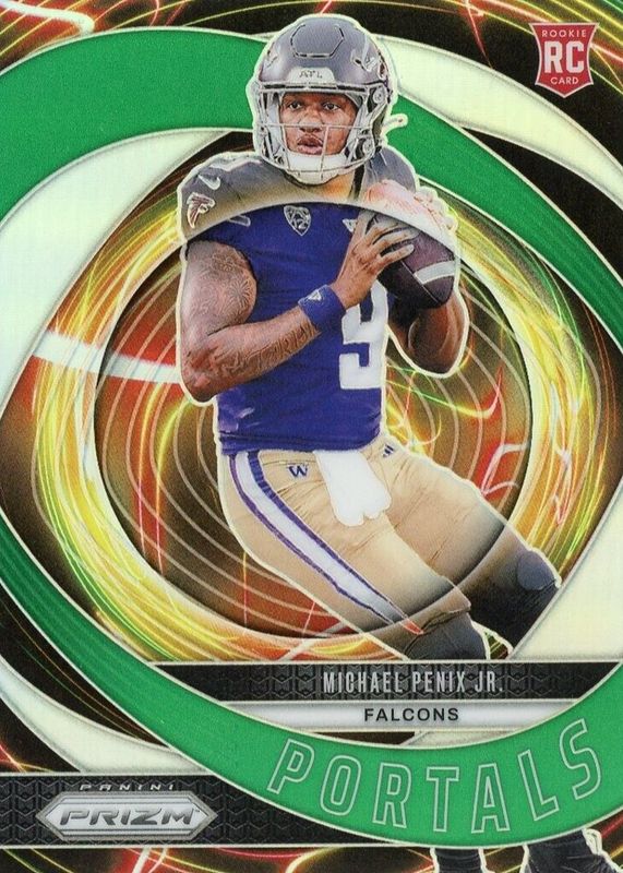 Michael Penix Jr. 2024 Prizm #6 Portals - Green Rookie PSA 10