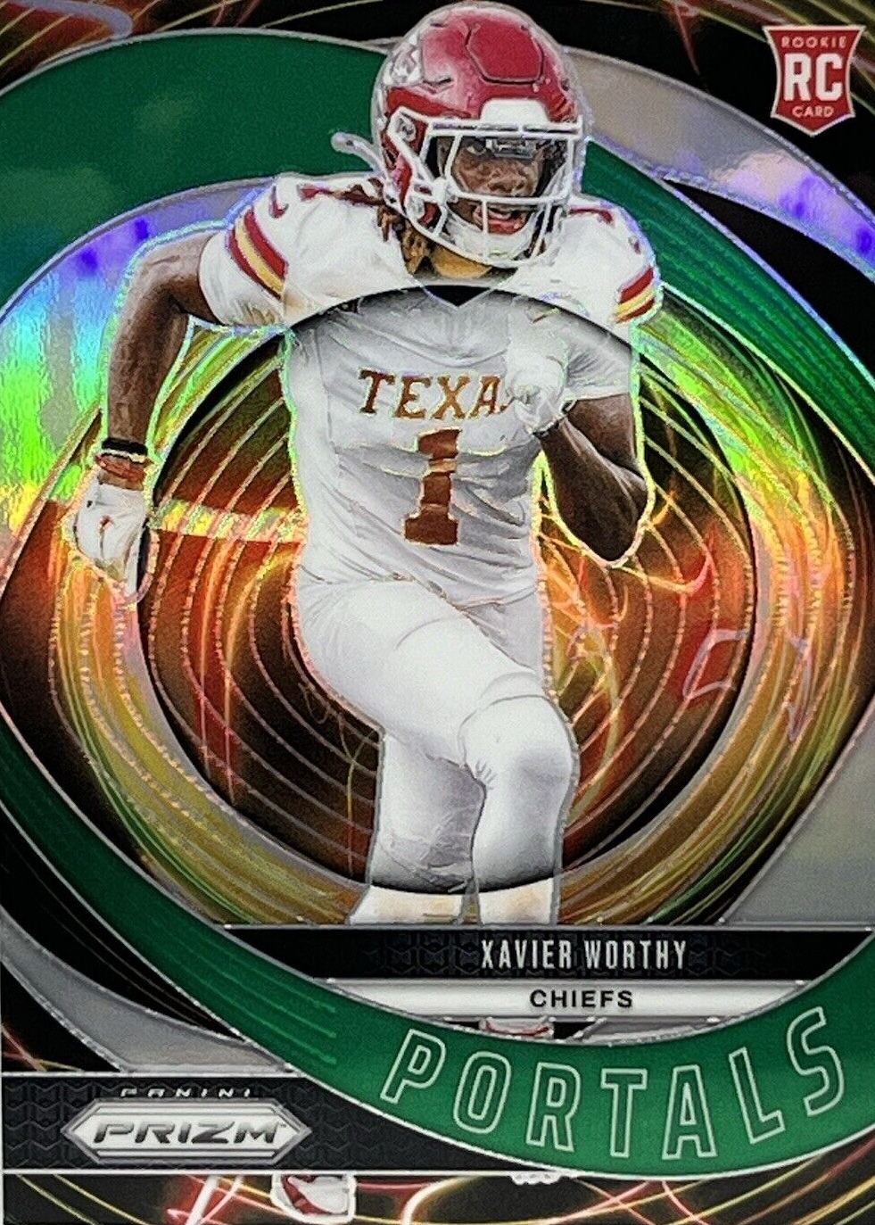 Xavier Worthy 2024 Prizm #10 Portals - Green Price Guide - Sports