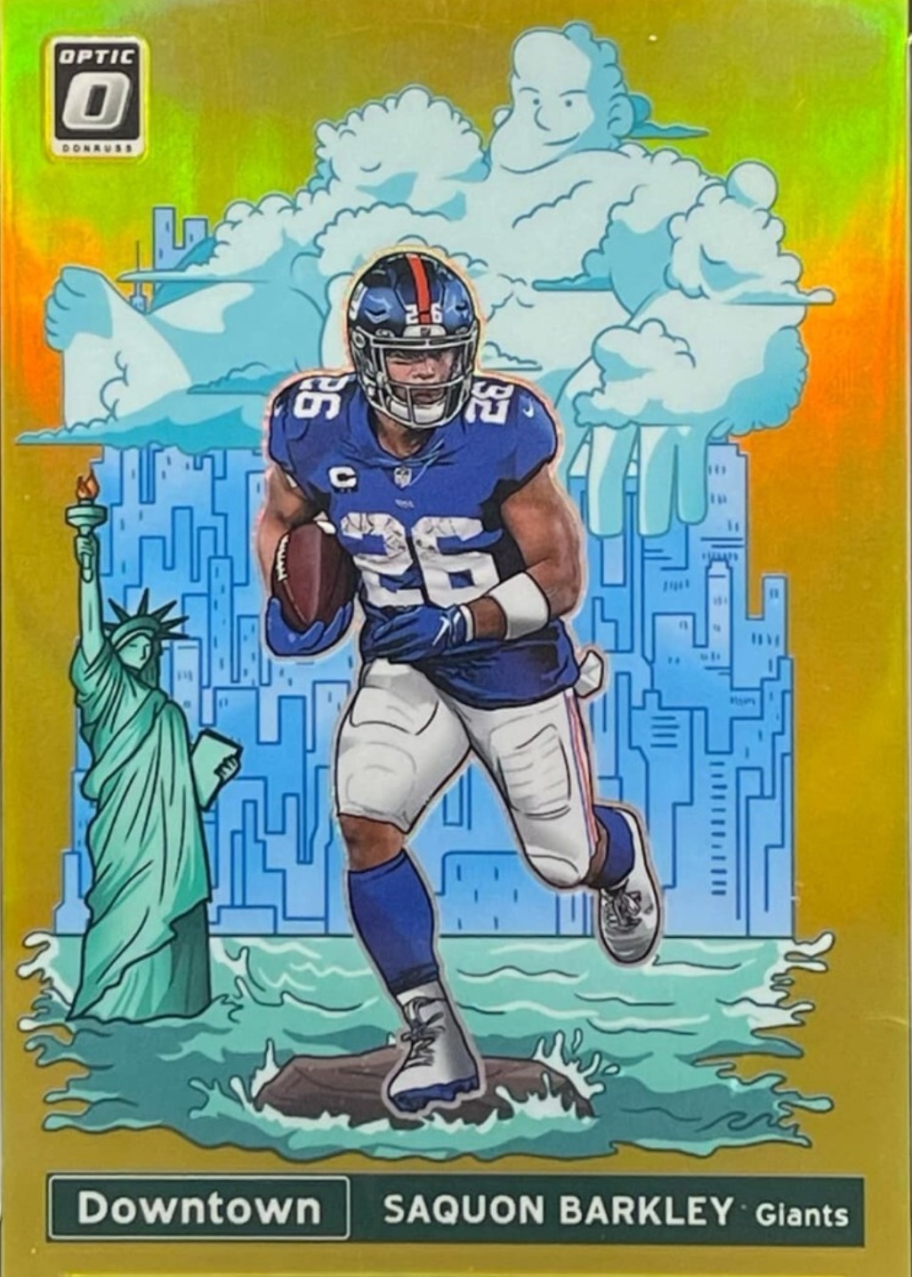 Saquon Barkley 2021 Panini Donruss Optic #DT-6 Downtown - Gold /10 ...