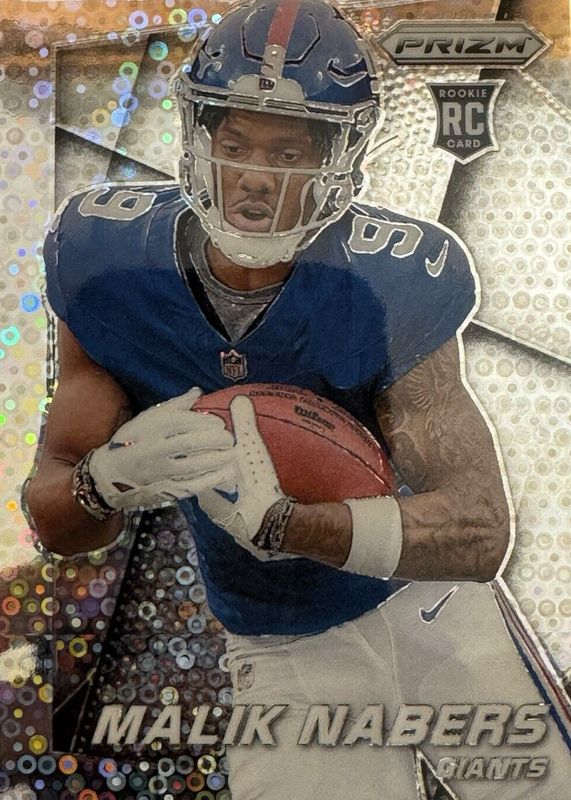 Malik Nabers 2024 Prizm #5 Prizm Flashback Rookies - No Huddle RAW