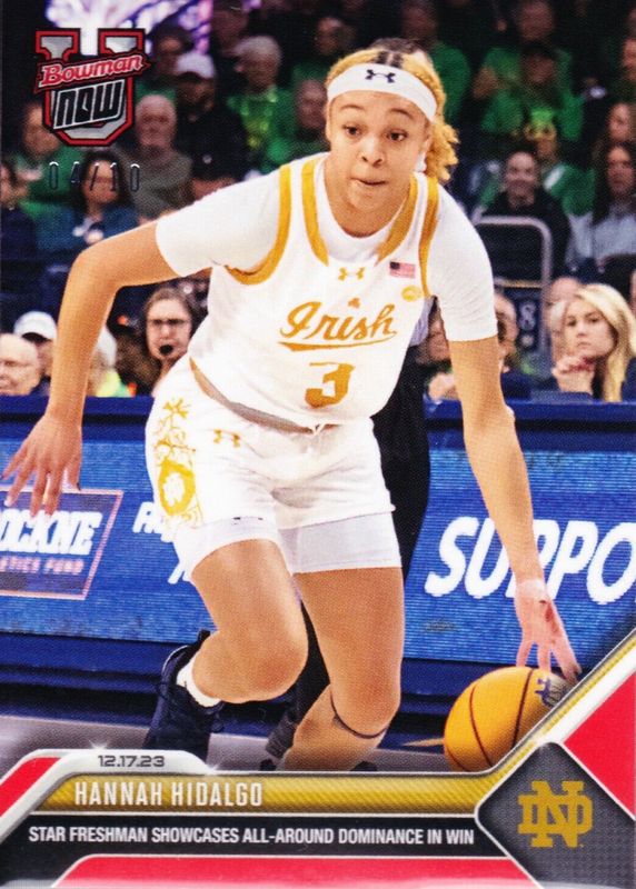 Hannah Hidalgo 2023 Bowman U Now #22 Red /10 BGS 10 PRISTINE