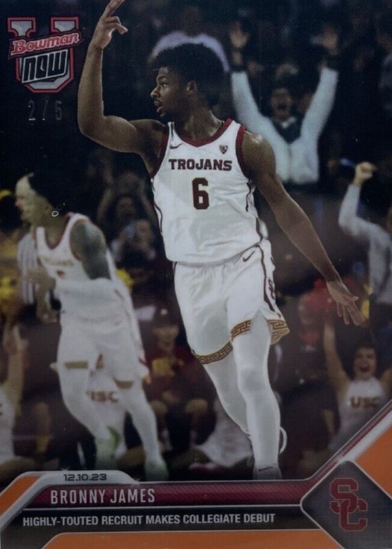 Bronny James Jr. 2023 Bowman U Now #16 Orange /5 RAW