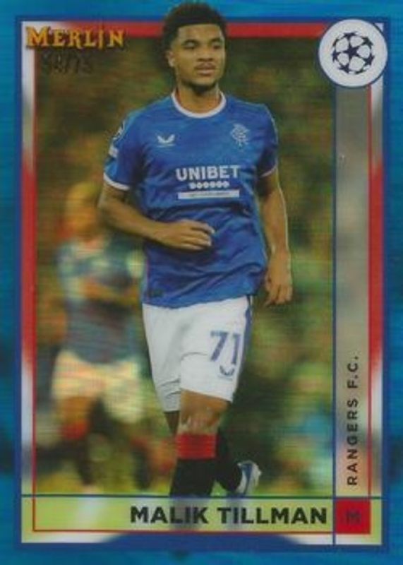 2022 Topps Merlin Chrome UEFA Club Competitions #150 Blue Refractor /75