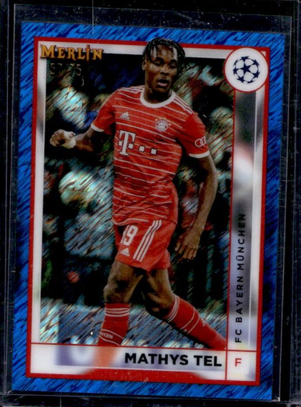 2022 Topps Merlin Chrome UEFA Club Competitions #58 Blue Shimmer Refractor /75