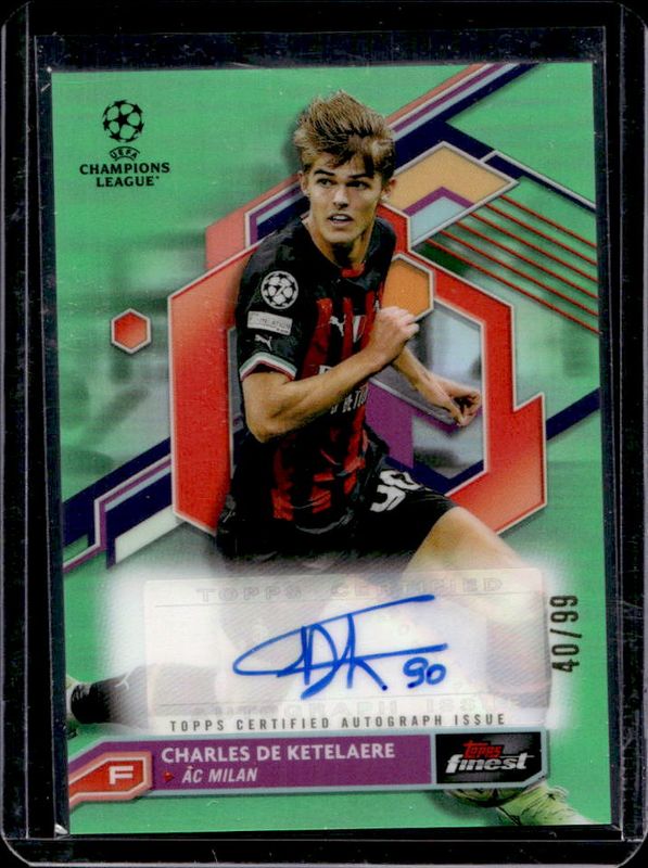 2022 Topps Finest UEFA Club Competitions #A-CD Autographs - Neon Green Refractor /99